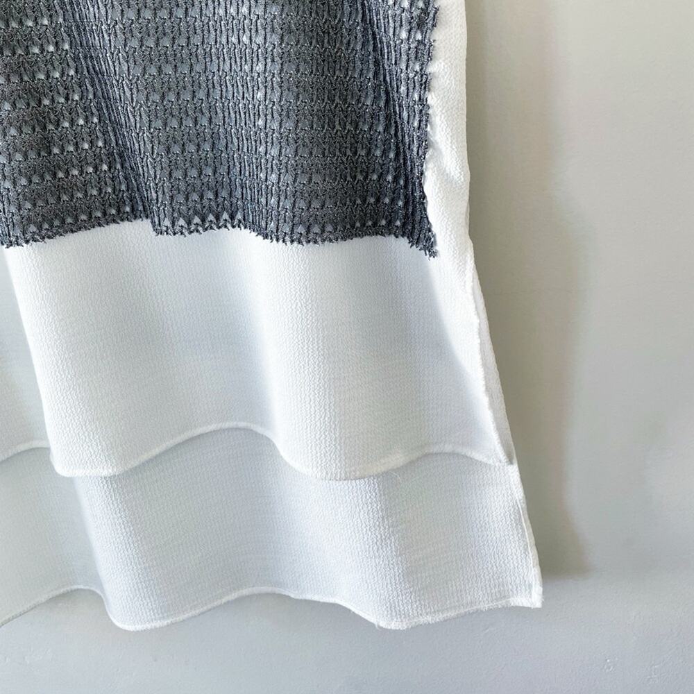 Zara Gray & White Sleeveless Tank Top Size Large EUC - Picture 5 of 12